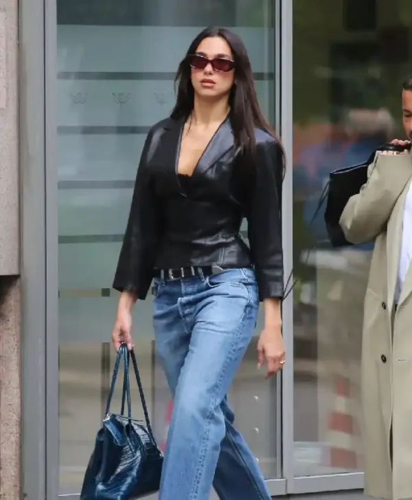 Fashion Streets Of Milan 2026 Dua Lipa Leather Blazer