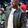 Floyd Mayweather Jr. Lakers vs Pelicans Leather Jacket