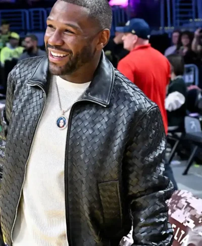Floyd Mayweather Jr. Lakers vs Pelicans Leather Jacket