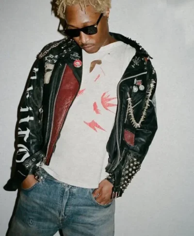 Future The Real Me Black Studded Leather Jacket