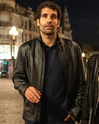Gangs Of Galicia 2024 Tamar Novas Black Leather Jacket