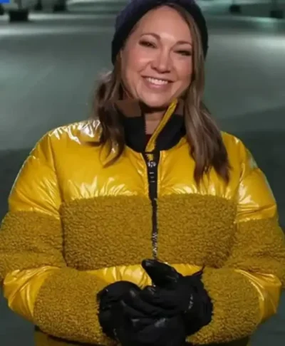 Ginger Zee GMA Yellow Puffer Jacket