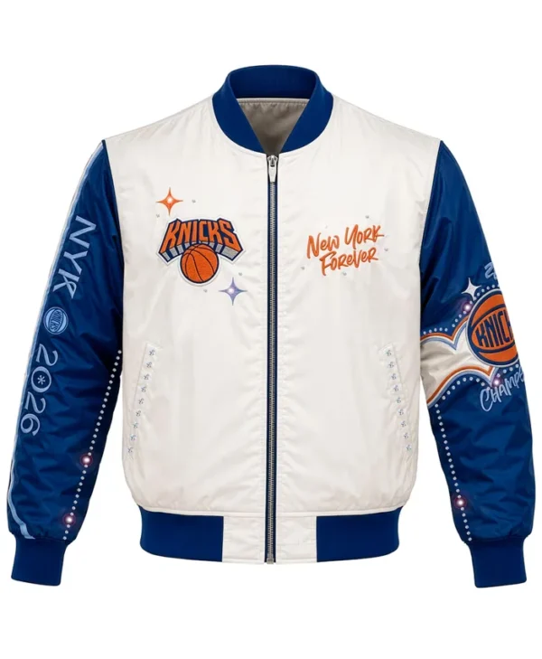 Girls Youth NY Knicks JH Design Cream 2026 Champions Jacket
