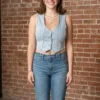 Hannah Wells Off Campus S01 Blue Vest