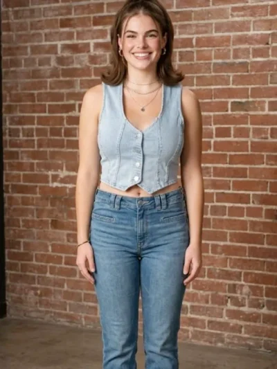 Hannah Wells Off Campus S01 Blue Vest