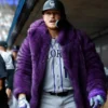 Hunter Goodman Colorado Rockies Purple Fur Coat