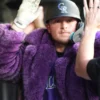Hunter Goodman Colorado Rockies Purple Fur Coat