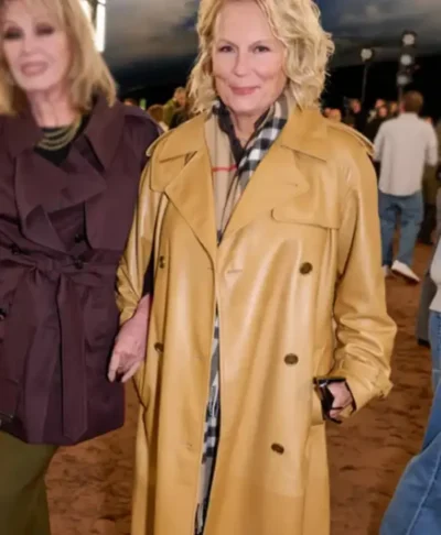 Jennifer Saunders London Fashion Week Trench Coat