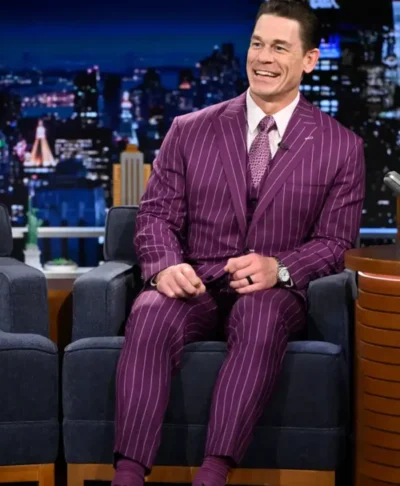 John Cena Tonight Show 2026 Purple Suit