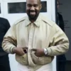 Kanye West Avirex Beige Leather Jacket
