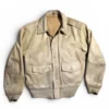 Kanye West Avirex Beige Leather Jacket