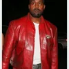 Kanye West Red Leather Jacket