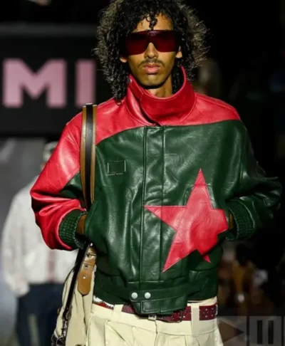 KidSuper SS27 Red Green Star Bomber Jacket