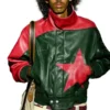 KidSuper SS27 Red Green Star Bomber Jacket