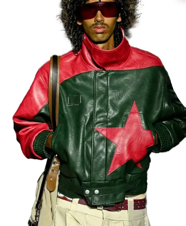 KidSuper SS27 Red Green Star Bomber Jacket