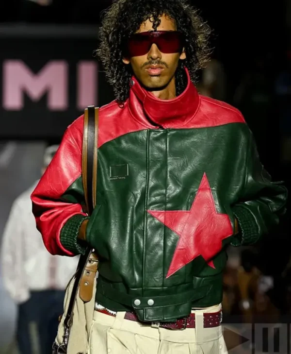 KidSuper SS27 Red Green Star Bomber Jacket
