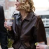 Lindsay Hubbard In The City Leather Bomber Jacket