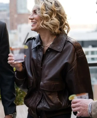 Lindsay Hubbard In The City Leather Bomber Jacket
