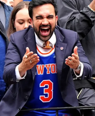 Mamdani Knicks Victory Parade Navy Blazer