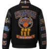 NY Knicks 2026 Champions Black Wool & Leather Varsity Jacket
