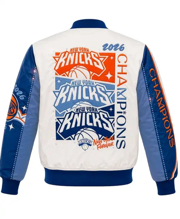 NY Knicks Cream Varsity Jacket 2026