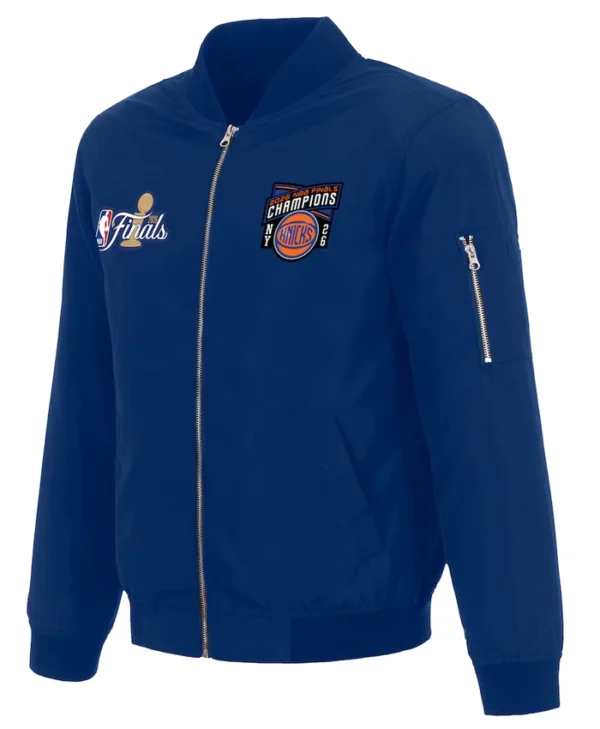 NY Knicks JH Design Blue 2026 Champions Zip Bomber Jacket