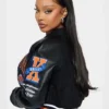 NY Knicks Jump Shot Black Bomber Jacket