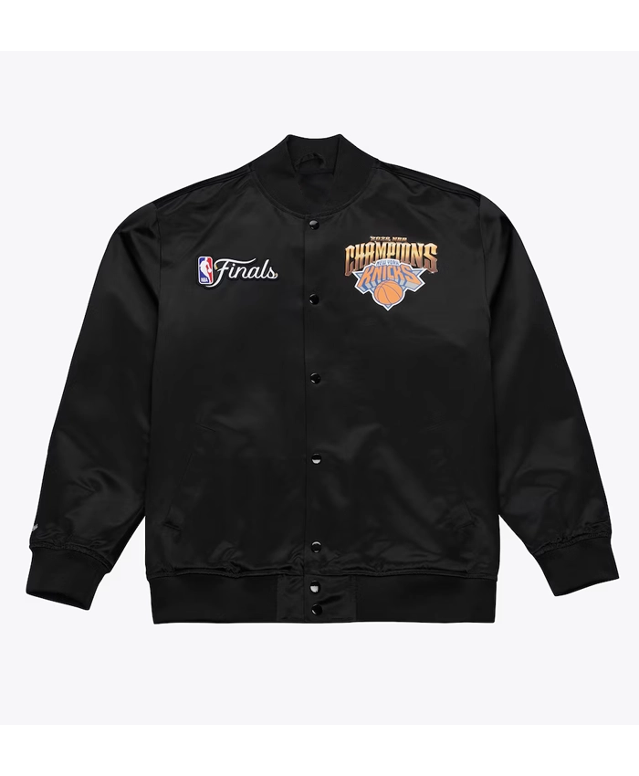 NY Knicks Mitchell & Ness 2026 Champions Black Satin Jacket