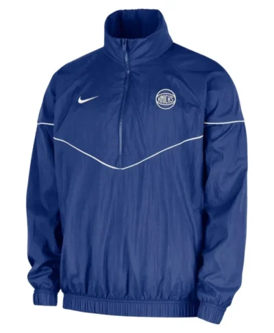 NY Knicks Nike Windrunner Half-Zip Blue Hooded Jacket