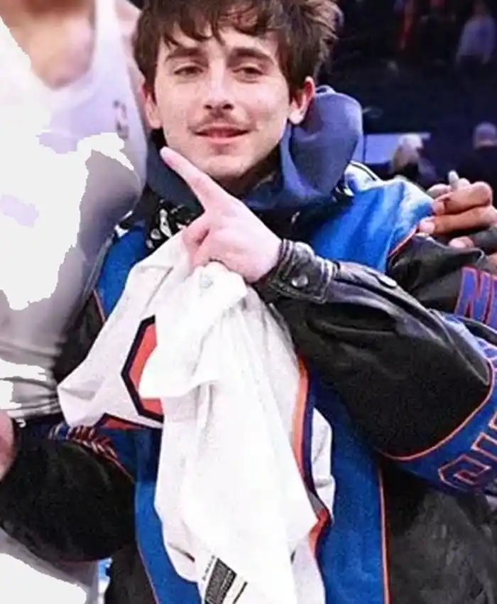 NY Knicks Vintage Timothée Chalamet Leather Jacket