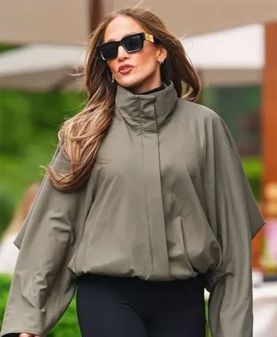 NYC Jennifer Lopez Olive Draped Jacket
