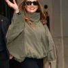 NYC Jennifer Lopez Olive Draped Jacket