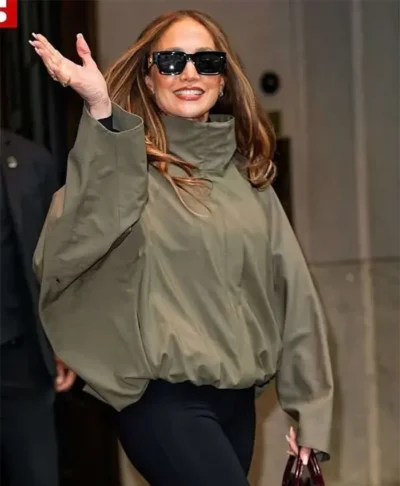 NYC Jennifer Lopez Olive Draped Jacket