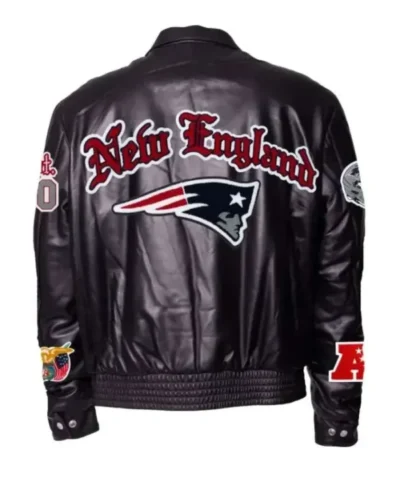 New England Patriots Black Leather Jacket