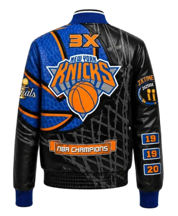 New York Knicks 2026 NBA Champions Vegan Leather Jacket