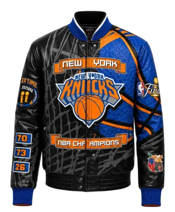 New York Knicks 2026 NBA Champions Vegan Leather Jacket