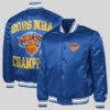 New York Knicks Starter 2026 NBA Finals Champions Satin Varsity Jacket