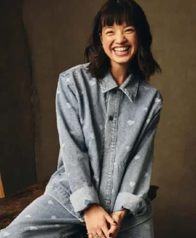 Peyton Elizabeth Lee Pizza Movie 2026 Denim Jacket