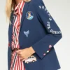 Prue Leith Kelly Clarkson Show Embroidered Blazer