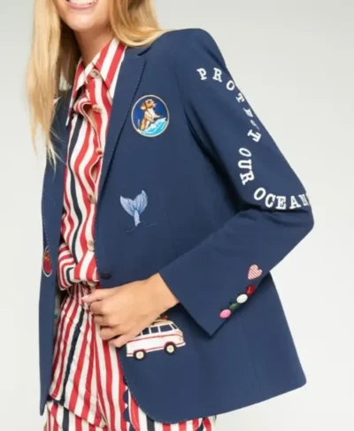 Prue Leith Kelly Clarkson Show Embroidered Blazer