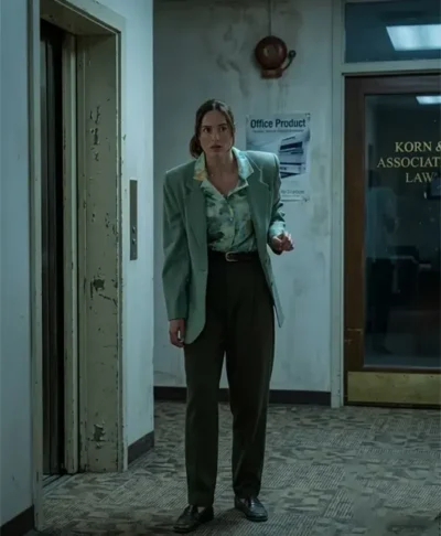 Renate Reinsve Backrooms 2026 Green Blazer
