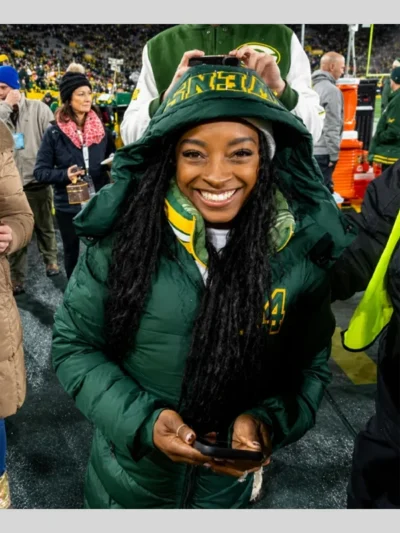 Simone Biles Green Bay Packers Coat