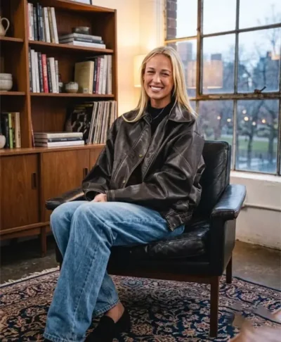 Sophie Cunningham Indiana Fever Leather Jacket
