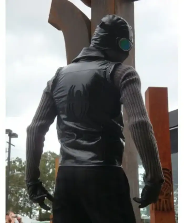 Spider Noir Double Breasted Leather Vest