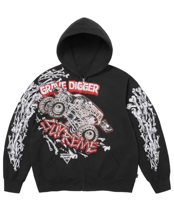Supreme Monster Jam Grave Digger Bones Hoodie