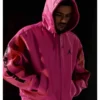 Supreme X Jordan 2026 Pink Hooded Leather Jacket