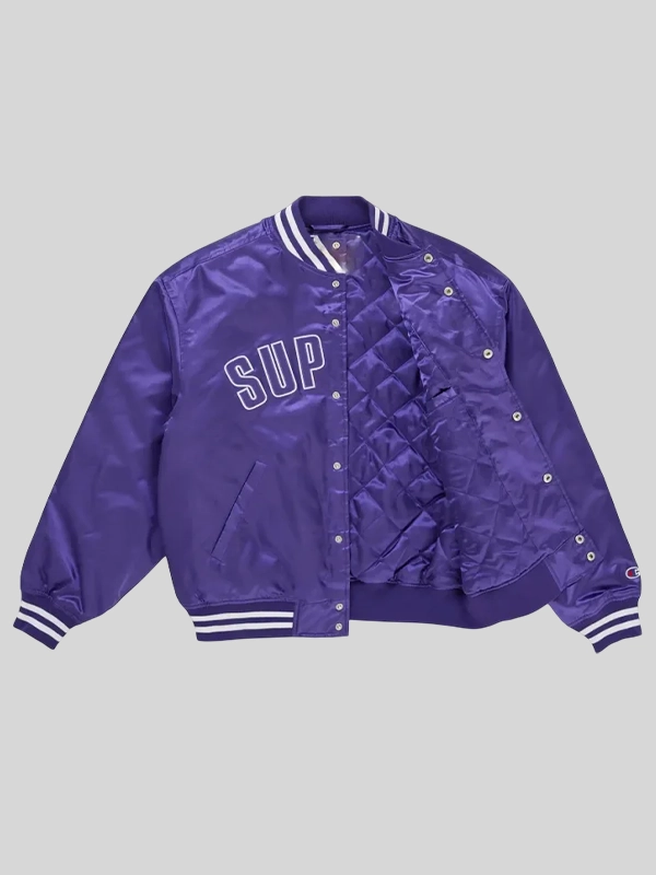 Supreme x Champion Satin Varsity Graphic Jacket