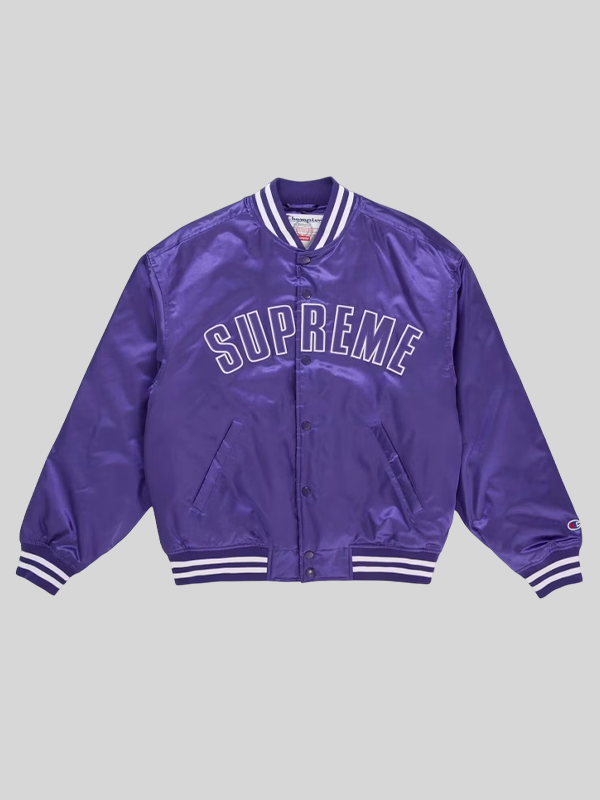 Supreme x Champion Satin Varsity Graphic Jacket