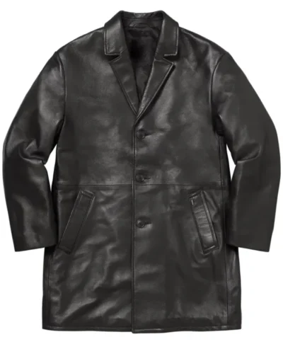 Supreme x Schott Black Leather Overcoat