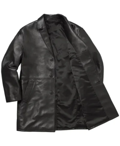 Supreme x Schott Black Leather Overcoat